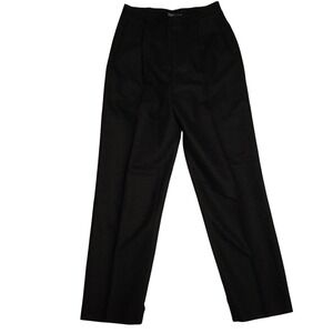 Lauren Ralph Lauren Black 100% Pure New Wool High Rise Straight Leg Trousers